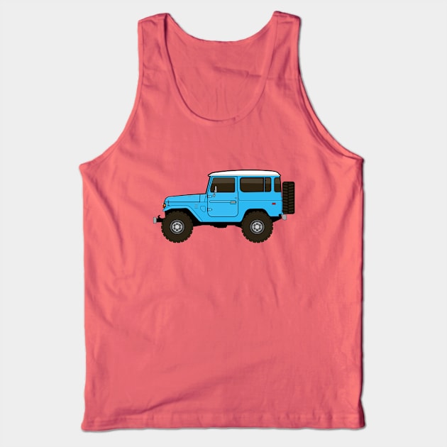 fj40 Land Cruiser blue Tank Top by -oddlyeven-